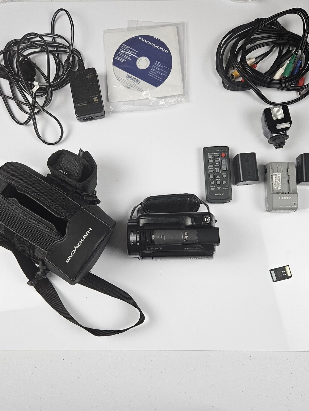 Sony HDR-XR500V Handycam 120GB HD Camcorder GPS 8GB Battery Charger Bundle